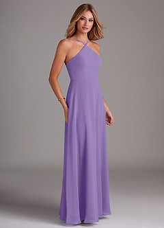 Azazie Bailey Bridesmaid Dresses Tahiti A-Line Halter Side Slit Chiffon Dress image6