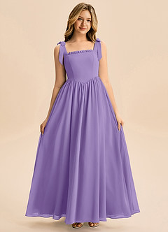 Azazie Delia Junior Abito A-Line in Chiffon Fiocco Tahiti image3