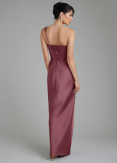 Azazie Sabrina Bridesmaid Dresses Desert Rose Mermaid Corset Stretch Satin Dress image3