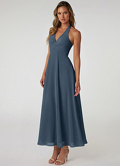 Azazie Tessie Suknie dla druhen Linia A Pofałdowany Szyfon Długość kostki Sukienka image3