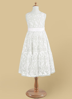 Azazie Edie Final Sale Diamond White A-Line Sequins Lace Dress image6