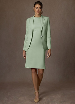 front Kennedy Dusty Sage Structured Stretch Jacket and Dress Suit Set