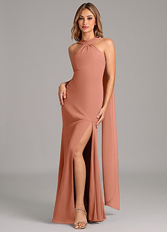 Azazie Kinsley Bridesmaid Dresses MAI TAI Mermaid Pleated Chiffon Dress image4