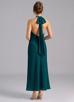 Azazie Velli Suknie dla druhen Syrena Wysoka Kołnierz Szyfon Długość kostki Sukienka image2