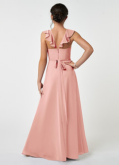 Azazie Emily Junior Dusty Rose A-Line Ruched Chiffon Dress image2