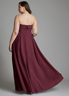 Azazie Lucienne Bridesmaid Dresses Cabernet A-Line Strapless Chiffon Convertible Dress image9