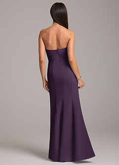Azazie Yola Bridesmaid Dresses Plum Sheath Pleated Chiffon Convertible Dress image6