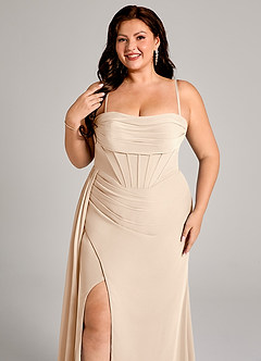 Azazie Amyra Bridesmaid Dresses White Alabaster Sheath Off the Shoulder Chiffon Convertible Dress image11