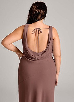 Azazie Rylina Bridesmaid Dresses Espresso Mermaid Pleated Chiffon Dress image12
