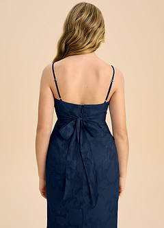 Azazie Mai Junior Abito Tubino in Burnout Floreale Plissettato Marino Scuro image7