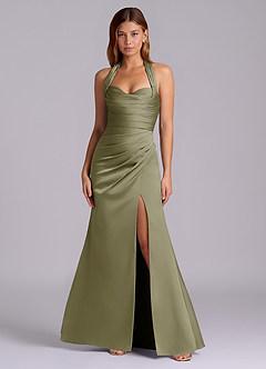 Azazie Destiny Bridesmaid Dresses Pistachio Mermaid Sweetheart Neckline Stretch Satin Dress image4