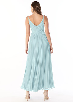 Azazie Raychelle Bridesmaid Dresses Sea Glass A-Line V-Neck Chiffon Dress image2