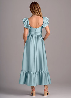 Azazie Anaya Bridesmaid Dresses Moody Blue A-Line Sweetheart Neckline Stretch Satin Convertible Dress image2