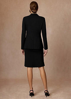 front Kennedy Black 정교한 직조 기법으로 제작된 기능성 드레스