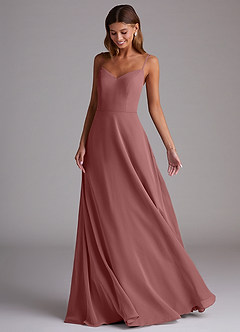 Azazie Marley Bridesmaid Dresses Desert Rose A-Line Off the Shoulder Chiffon Convertible Dress image5