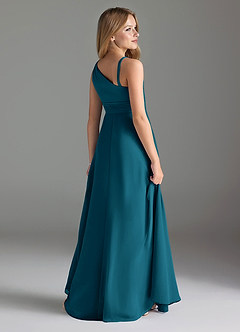 Azazie Dallas Junior Linia A Pofałdowany Szyfon Długość podłogi Młodsza druhna Sukienka image5