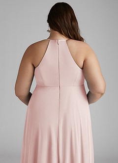 Azazie Annabelle Maternity Bridesmaid Dresses A-Line V-Neck Pleated Mesh Floor-Length Dress image10