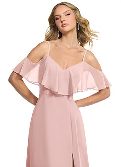 Azazie Jean Bridesmaid Dresses Powder Pink A-Line Chiffon Convertible Dress image6