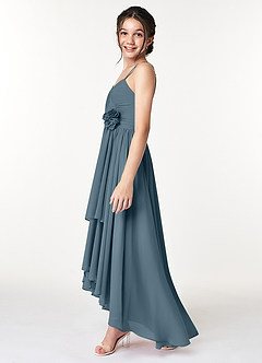 Azazie Catalina Junior Twilight A-Line Ruched Chiffon Dress image5