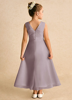 Azazie Edelweiss Flower Girl Dresses Dusk A-Line Pleated Chiffon Dress image2