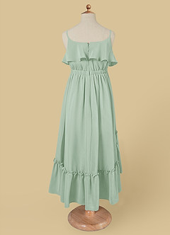 Azazie Karmen Flower Girl Dresses Agave A-Line Ruched Chiffon Dress image7