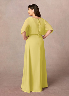 Azazie Oksana vestidos de madre de la novia Vestido de Canario de Gasa de Corte en A con Cuello en V Plisado image9