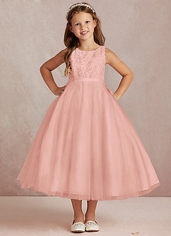Azazie Calla Flower Girl Dresses Rosette Ball-Gown Lace Tulle Dress image2