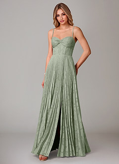 Azazie Akiko Bridesmaid Dresses Agave A-Line Sweetheart Neckline Floral Burnout Dress image4