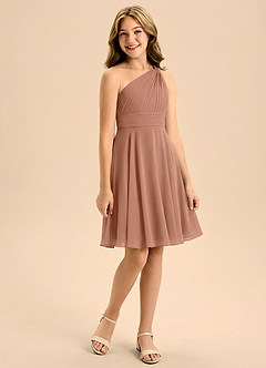 Azazie Charlize Junior Klä av A-Line i Chiffong Plisserad image3