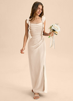 Azazie Jessamine Junior White Alabaster Mermaid Sweetheart Neckline Chiffon Dress image3