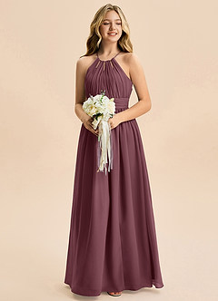 Azazie Noelle Junior Sangria A-Line Pleated Chiffon Dress image5