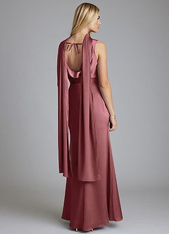 Azazie Tallie Bridesmaid Dresses Amethyst Mermaid Pleated Stretch Satin Dress image4