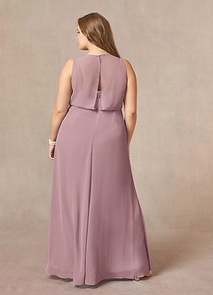 Azazie Marchioness Mère de la mariée Robes Robe Trapèze en Mousseline de soie Plébiscitée Rose Poussiéreuse image8