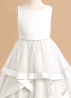 Azazie Posy Flower Girl Dresses Ivory A-Line Beaded Tulle Dress image5