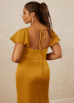 Christian Siriano Bridal for Azazie 1005 Brautjungfernkleider Etui Herzausschnitt Stretch-Satin Kleid Butterscotch image16