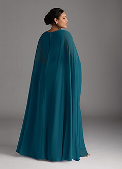 Azazie Isa Mother of the Bride Dresses Ink Blue A-Line V-Neck Pleated Chiffon Dress image8