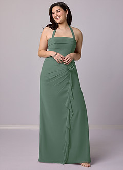 Barbie ♥ Azazie Bridesmaid Dresses Eucalyptus Sheath Strapless Chiffon Convertible Dress image11