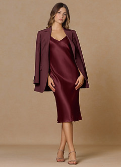 front Rowan Cabernet Refined Weave Performance blazer