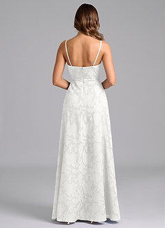Azazie Wren Bridesmaid Dresses White A-Line Strapless Floral Burnout Dress image6