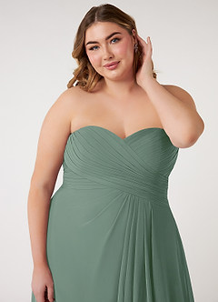 Azazie Arabella Allure Jurken voor bruidsmeisjes Converteerbaar Jurk van Chiffon met A-Lijn Sweetheart Halslijn Eucalyptus image18