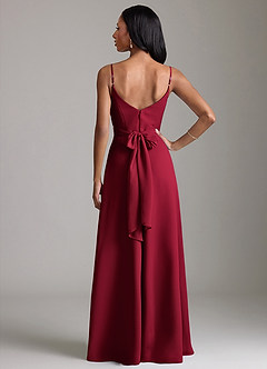 Azazie Kali Bridesmaid Dresses Burgundy A-Line Pleated Chiffon Dress image4