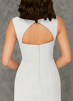 Azazie Flori Bridesmaid Dresses White Sheath Square Neckline Chiffon Dress image3