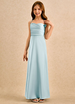 Azazie Kandi Girls Formal Final Sale Dusty Rose A-Line Sweetheart Neckline Stretch Satin Dress image5