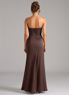 Azazie Debby Jurken voor bruidsmeisjes Converteerbaar Jurk van Stretch Satijn met Zeemeermin Strapless Ganache image7