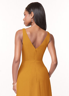 Azazie Nala Bridesmaid Dresses Butterscotch A-Line Pleated Chiffon Dress image5