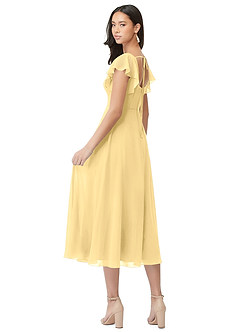 Azazie Bondi Bridesmaid Dresses Butter A-Line Ruched Chiffon Dress image2