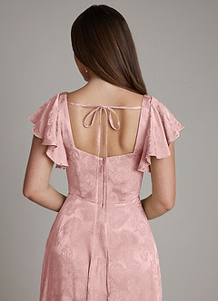 Azazie Keya Bridesmaid Dresses Rose Jacquard A-Line Ruched Jacquard Dress image2