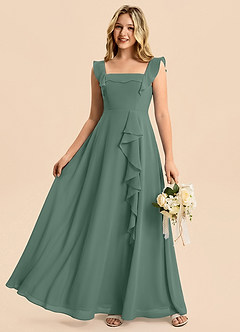 Azazie Nori Junior A-Linie Gestreift Chiffon Kleid Seemoos image6