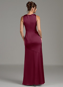 Azazie Kiara Robes de demoiselle d'honneur Robe Sirène en Satin extensible Plissée Mûre image6
