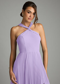 Azazie Afra Bridesmaid Dresses Lilac A-Line Pleated Chiffon Dress image5